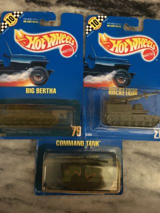 Hot Wheels - Big Bertha Card 79,  Command Tank 27 Rocket Tank 20 30 Years Old