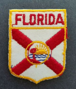 Vintage Florida Patch State Travel Souvenir Flag Symbol From Usa