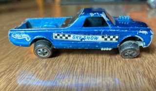 Vintage 1968 - 69 Mattel Hot Wheels Redline Blue Custom Fleetside Sky Show Truck