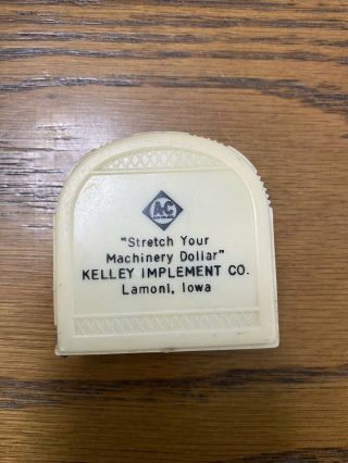 Vintage Allis Chalmers Kelly Implement Co.  Lamoni,  Iowa Six Foot Tape Measure