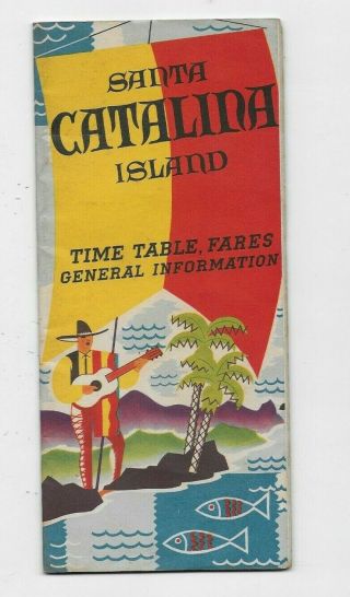 1935 Santa Catalina Island Ca Steamship Fares Timetable Brochure Schedule Photos
