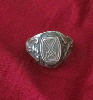 Vintage Sterling Silver Us Army 10th Mountain Battalion Ring S.  - 11.  721