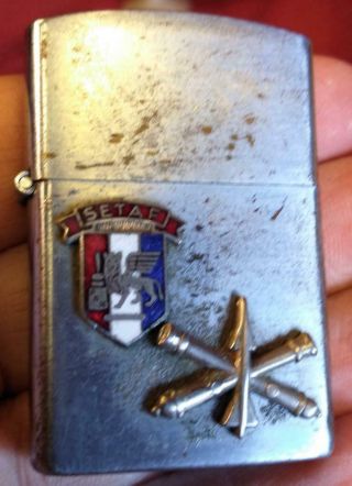 Vintage Setaf Military Cigarette Lighter Us Army Southern European Task Force