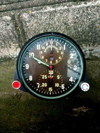 Achs - 1 Soviet Military Aircraft Clock Watch Panel Mig Su Ussr