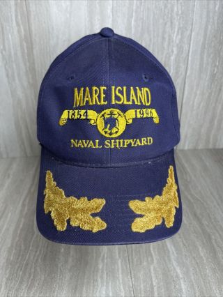 Vintage Mare Island Naval Shipyard 1854 1996 Snapback Hat Baseball Cap Us Navy