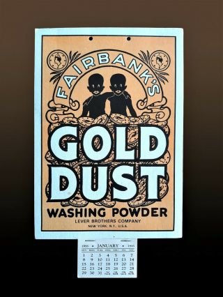Final Offer Vintage Fairbanks Gold Dust Washing Powder Calendar Black American