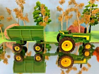 John Deere 530 Tractor & Trailer Set,  Farm Toy,  1/64,  Agriculture Layout