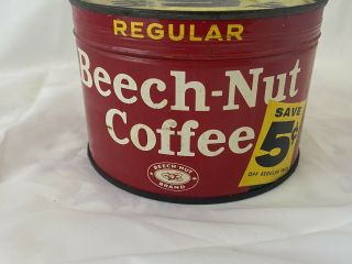 Vintage Beech Nut One Pound Coffee Key Tin Can