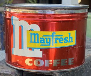 Mayfresh Coffee 1lb.  Keywind Tin Can Mayfair Markets Los Angeles,  Ca.