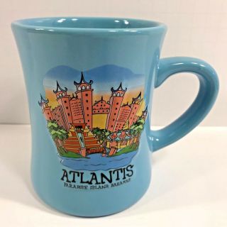Coffee Mug Cup Atlantis Paradise Island Bahamas Souvenir Large Size Sky Blue