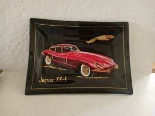 Vintage Jaguar " Xk - E Coupe " Car Dealer Showroom Glass Trinket Coin Plate