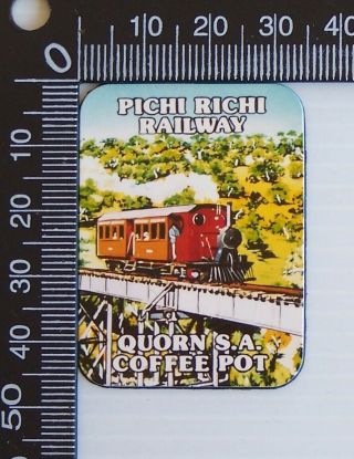 Vintage Pichi Richi Railway Quorn Sa Coffee Pot Souvenir Vinyl Fridge Magnet