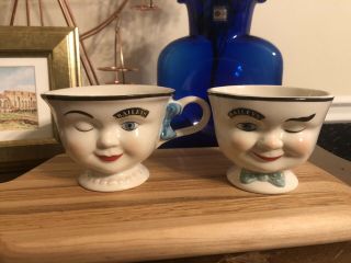 Vintage Bailey’s Yum Winking Tea/coffee Cups Girl/boy
