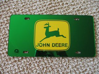 John Deere Green Yellow Acrylic Mirror License Plate