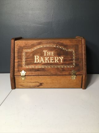 Vintage The Bakery Bread Box Wood Country