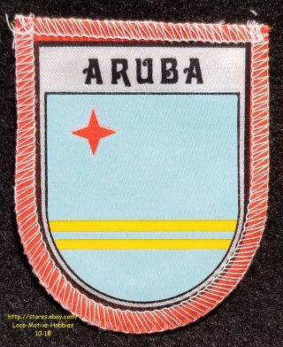 Lmh Patch Woven Badge Aruba Caribbean Island Flag Crest Arubian Netherlands