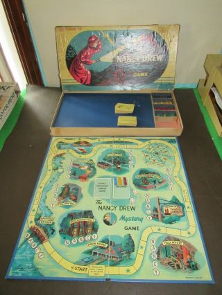 Vintage Board Game Nancy Drew Mystery Game Board Game 1957 Parker Brothers