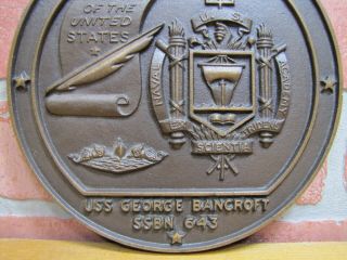 United States Navy USS GEORGE BANCROFT SSBN 643 Submarine Brass Plaque USN USA 3