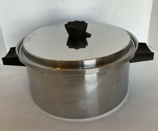 Lustre Craft Vtg 6 Qt Stock Pot With Lid 3 Ply Stainless Steel Usa Madesits Flat