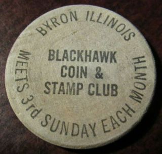 1965 Byron,  Il Coin & Stamp Club Wooden Nickel - Token Illinois