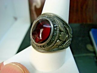 Ww2 Usaaf Army Air Force Sterling Silver Red Stone Ring Jacobsen Sz 10 Subrd5
