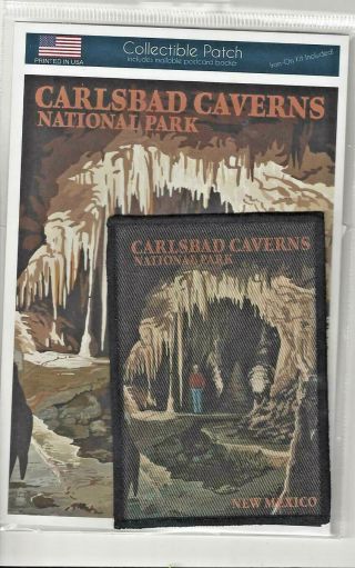 Carlsbad Caverns National Park Souvenir Patch & Post Card