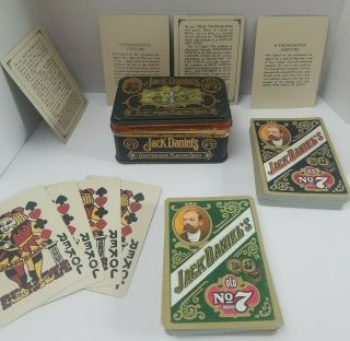 Jack Daniels Old No.  7 Playing Cards In Tin Box☆ 2 Decks ☆vintage☆,  Jokers☆