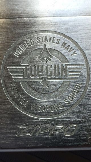 TOP GUN USN U.  S.  Navy Fighter Weapons Zippo Cigarette Lighter F - 14 A - 4 Tom C 3