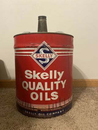 Old Vintage Skelly Quality Oils 5 - Gallon Can