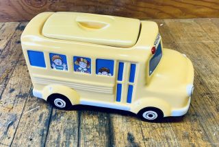 School Bus Cookie Jar Canister Yellow Ceramic Boston Warehouse Trading Co Kids