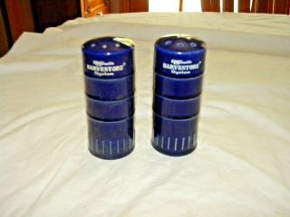 Vintage Ao Smith Harvestore System Silo Salt And Pepper Shakers Cobalt Blue