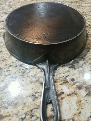 VINTAGE WAPAK CAST IRON SKILLET 7 WITH HEAT RING - 2 POUR CLEANED OILED 2