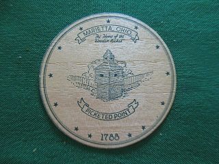 Marietta - Ohio 1788 - 1938 The Start Of The Wooden Nickel 2.  5 " Round
