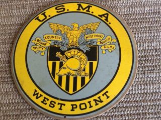 Vintage Us Military Academy Usma West Point Wall Plaque Motto Coat Of Arms Sign