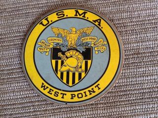 Vintage US Military Academy USMA West Point Wall Plaque Motto Coat of Arms Sign 2