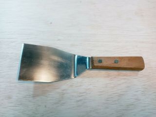 The Clyde Cutlery Co.  1968 Vintage Stainless Spatula 10 " Long With Wood Handle