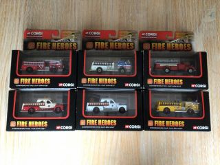 Corgi ‘fire Heroes’ Die Cast Toy Cars X 6