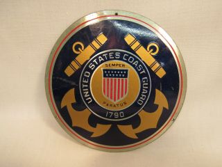 United States Coast Guard 1790 Semper Paratus Vintage Metal & Enamel Plaque