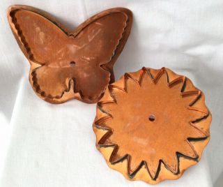 2 Martha Stewart By Mail Copper Sunflower & Papillon (butterfly) Cookie Cutters