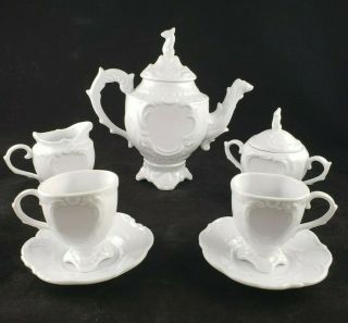 Royal Danube Elegant White English Miniature Tea Set 1886