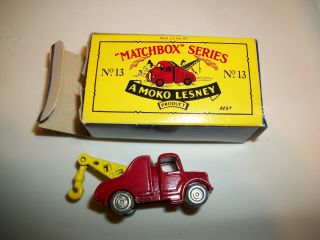 1955 A Moko Lesney Matchbox Originals Series Beford Wreck Truck No.  13 1 - 1/2 "