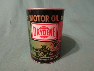 Vintage Drydene 1 Quart Motor Oil Can Bank Images Crane,  Truck,  Car,  Caterpillar