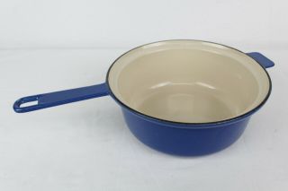 Le Creuset 22 Blue Enamel Cast Iron Sauce Pan Pot No Lid 8 "