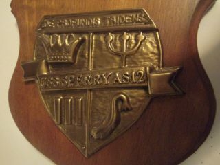 Uss Sperry As12 Ship Plaque,  Us Navy,  Presentation Brass On Wood