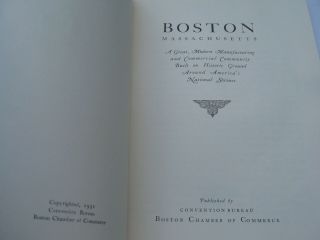 Boston,  Massachusetts - Vintage 1931 Chamber of Commerce Booklet 2