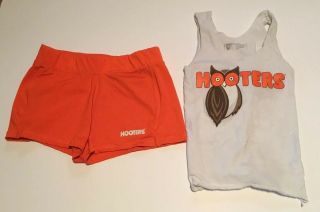 Hooter’s Gently Official Orange And White Uniform Size Xs/sm Sexy Halloween