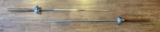 Vintage Japan Stainless Steel Foil/sword Shaped Kabob Skewers,  Case - 26” Long