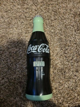 1998 Coca - Cola Bottle Clock With Alarm & White Polar Bear,  Pop Advertizing