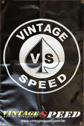 Vintage Speed Ace Of Air Cooled Vw Advertising Banner 25x39 Garage Shop Racing