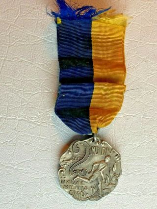 Vintage California Nat.  Guard Naval Militia Sterling Silver Medal Award 1911